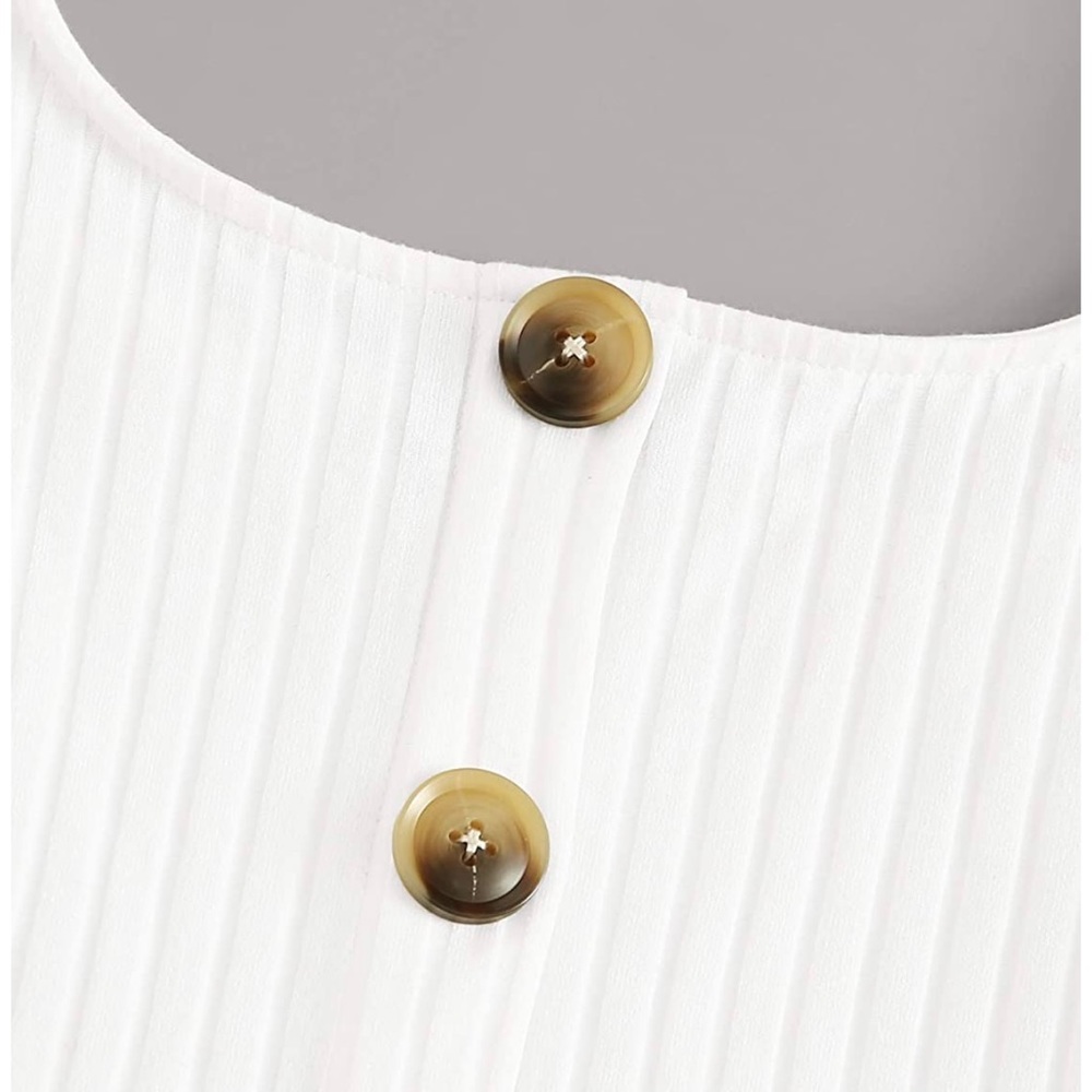 White Ribbed Tank - Picture 3 of 5